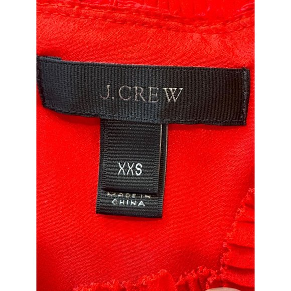 J. Crew Women Front Lace Blouse Top Sleeveless Ruffle Keyhole Neck Red Size XXS - Picture 6 of 8